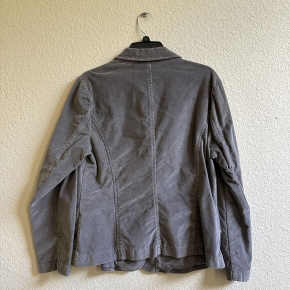 J. Jill Gray Cotton Spandex Corduroy Blazer Jacket Size M Medium Oversized - Picture 8 of 8